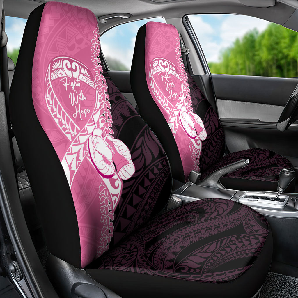 Polynesia Breast Cancer Awareness Car Seat Cover Fight With Hope Pink Ribbon Boxing Gloves LT14 - Polynesian Pride