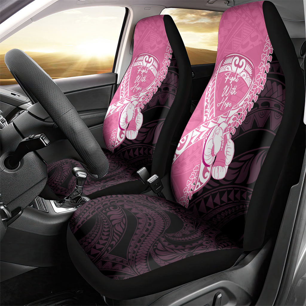 Polynesia Breast Cancer Awareness Car Seat Cover Fight With Hope Pink Ribbon Boxing Gloves LT14 - Polynesian Pride
