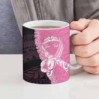 Personalised Polynesia Breast Cancer Awareness Ceramic Mug Fight With Hope Pink Ribbon Boxing Gloves LT14 - Polynesian Pride