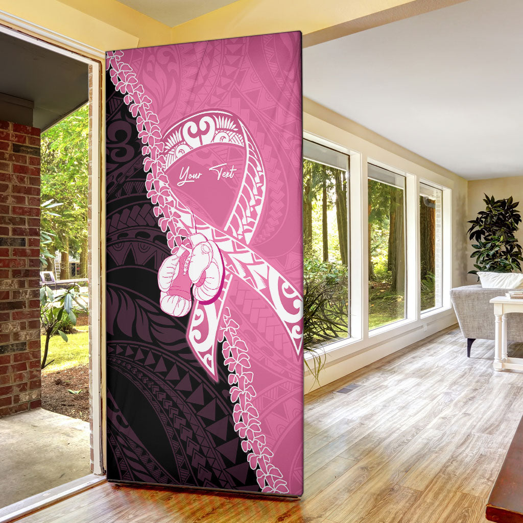 Personalised Polynesia Breast Cancer Awareness Door Cover Fight With Hope Pink Ribbon Boxing Gloves LT14 - Polynesian Pride