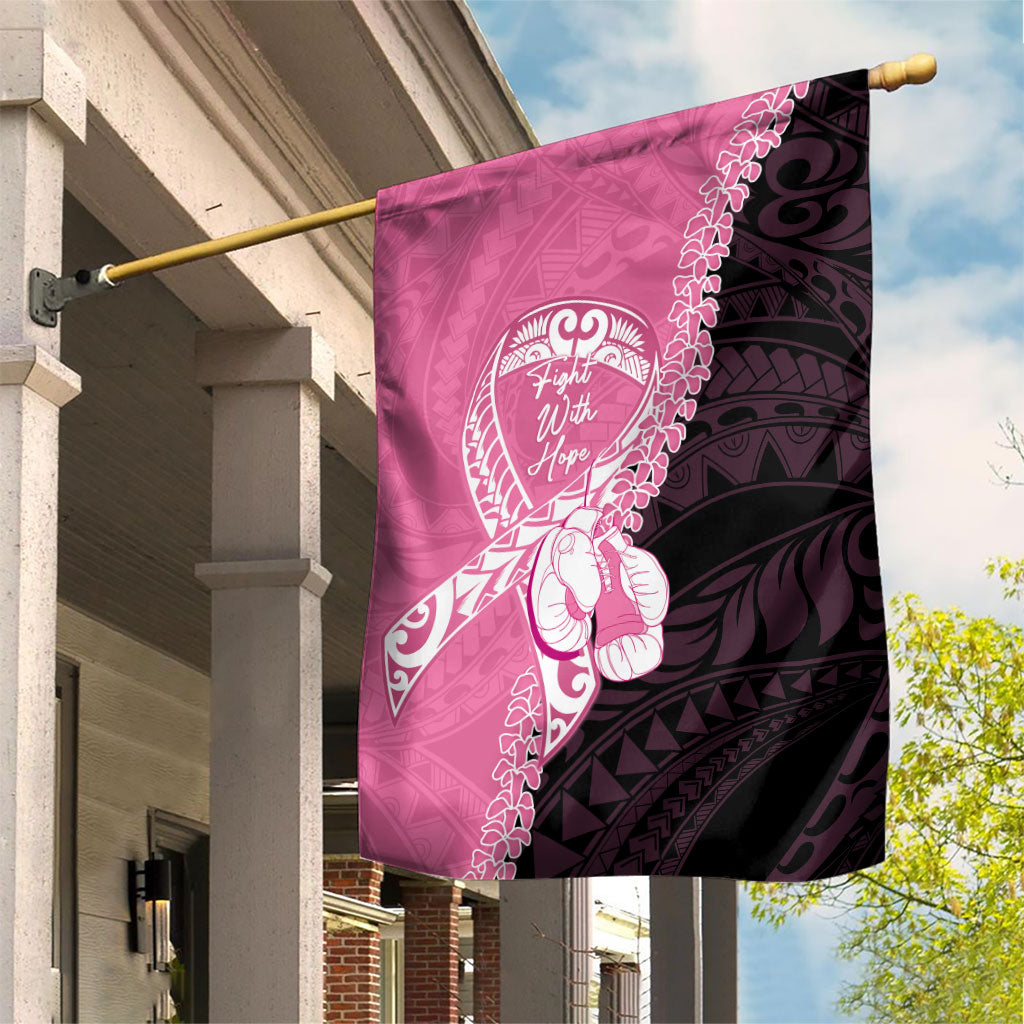 Polynesia Breast Cancer Awareness Garden Flag Fight With Hope Pink Ribbon Boxing Gloves LT14 House Flag Pink - Polynesian Pride