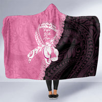 Polynesia Breast Cancer Awareness Hooded Blanket Fight With Hope Pink Ribbon Boxing Gloves LT14 One Size Pink - Polynesian Pride