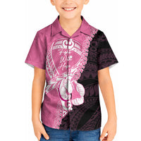 Personalised Polynesia Breast Cancer Awareness Kid Hawaiian Shirt Fight With Hope Pink Ribbon Boxing Gloves LT14 Kid Pink - Polynesian Pride