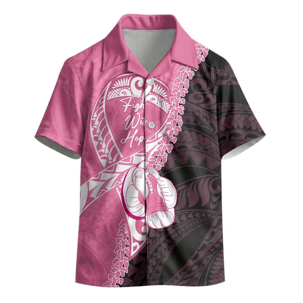 Personalised Polynesia Breast Cancer Awareness Kid Hawaiian Shirt Fight With Hope Pink Ribbon Boxing Gloves LT14 - Polynesian Pride