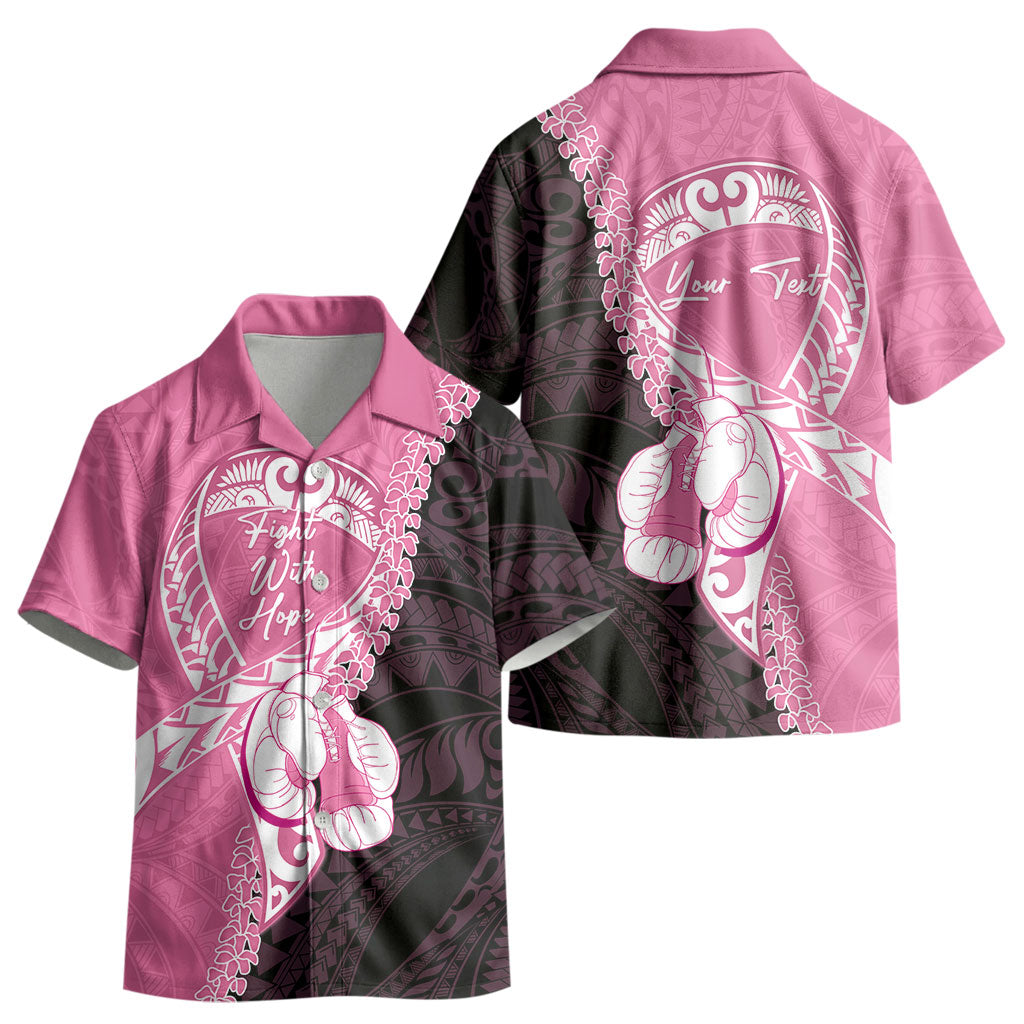 Personalised Polynesia Breast Cancer Awareness Kid Hawaiian Shirt Fight With Hope Pink Ribbon Boxing Gloves LT14 - Polynesian Pride