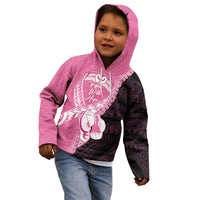 Personalised Polynesia Breast Cancer Awareness Kid Hoodie Fight With Hope Pink Ribbon Boxing Gloves LT14 - Polynesian Pride