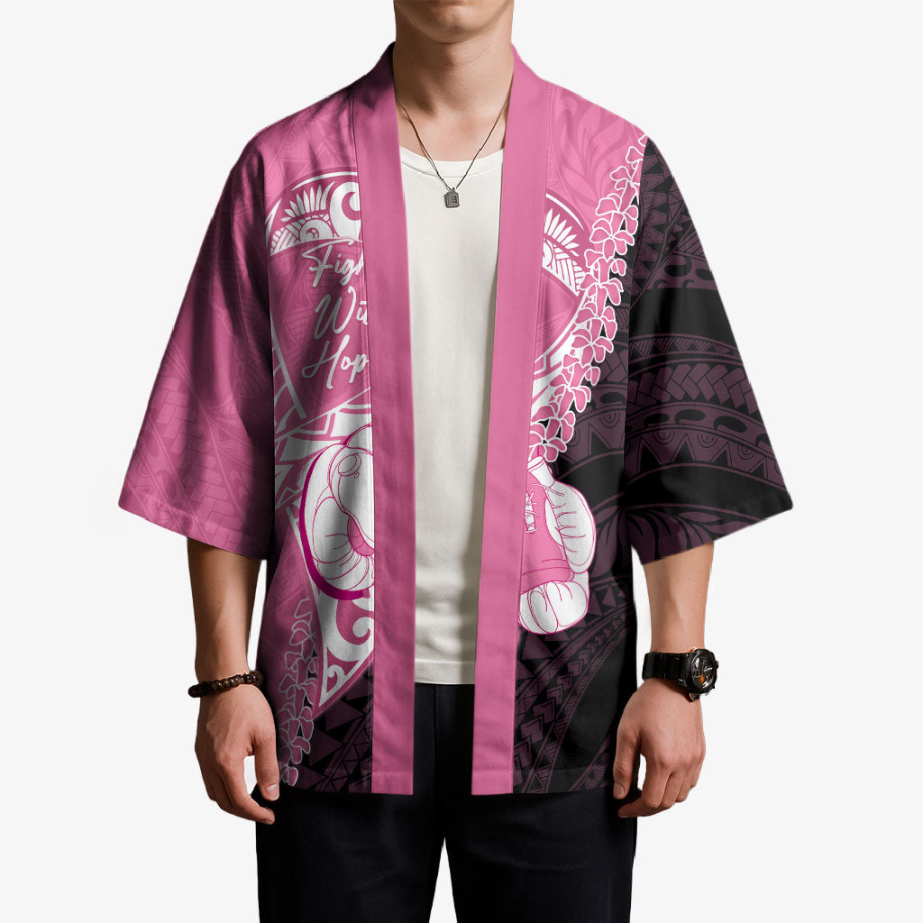 Personalised Polynesia Breast Cancer Awareness Kimono Fight With Hope Pink Ribbon Boxing Gloves LT14 - Polynesian Pride