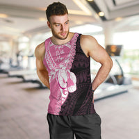 Personalised Polynesia Breast Cancer Awareness Men Tank Top Fight With Hope Pink Ribbon Boxing Gloves LT14 Pink - Polynesian Pride