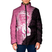 Personalised Polynesia Breast Cancer Awareness Padded Jacket Fight With Hope Pink Ribbon Boxing Gloves LT14 Men Pink - Polynesian Pride