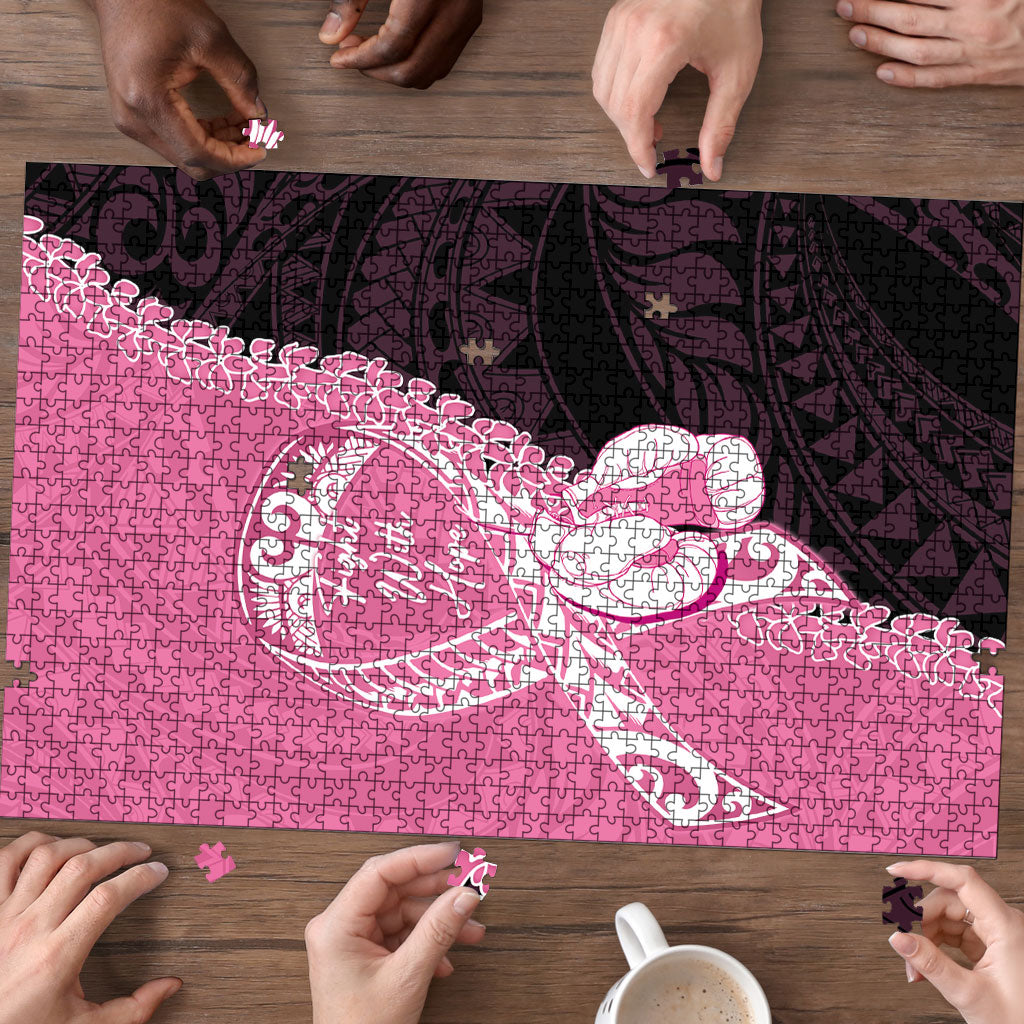 Polynesia Breast Cancer Awareness Puzzle Fight With Hope Pink Ribbon Boxing Gloves LT14 - Polynesian Pride