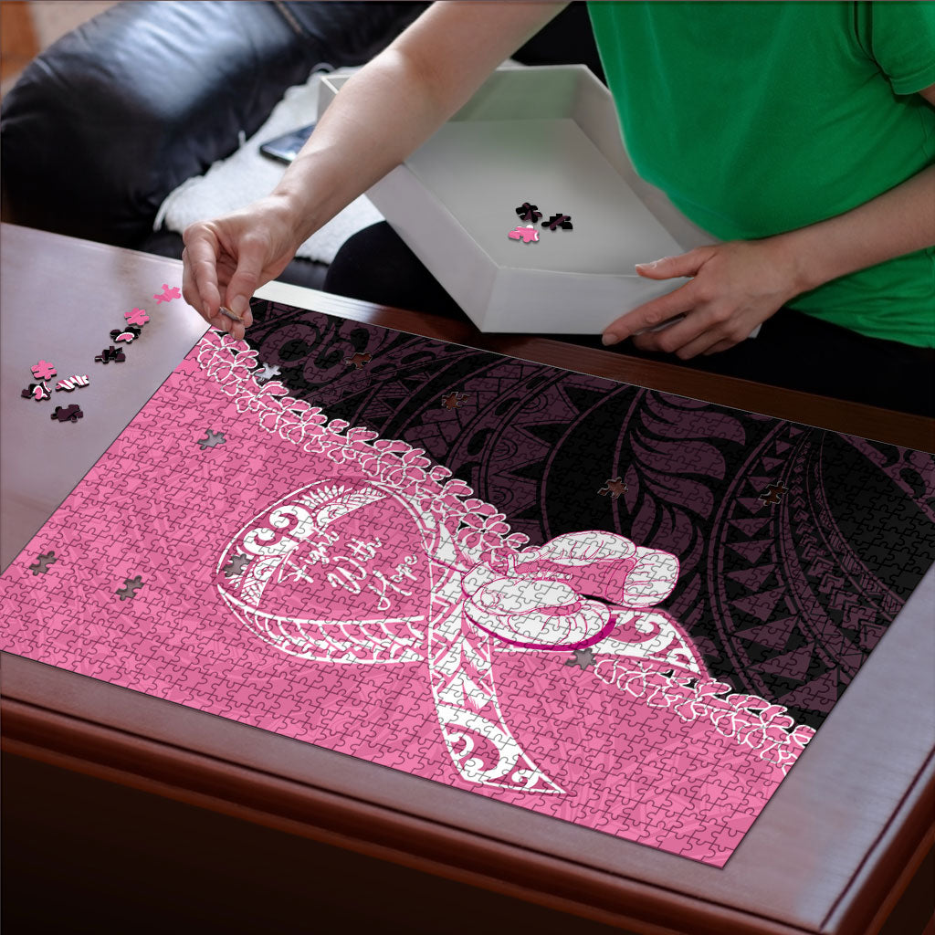 Polynesia Breast Cancer Awareness Puzzle Fight With Hope Pink Ribbon Boxing Gloves LT14 - Polynesian Pride