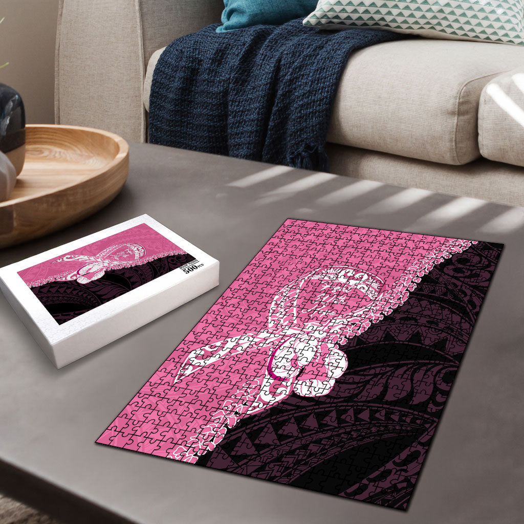 Polynesia Breast Cancer Awareness Puzzle Fight With Hope Pink Ribbon Boxing Gloves LT14 - Polynesian Pride