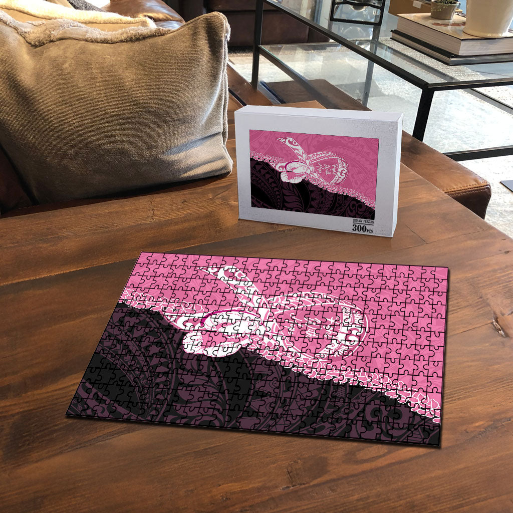 Polynesia Breast Cancer Awareness Puzzle Fight With Hope Pink Ribbon Boxing Gloves LT14 - Polynesian Pride