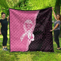 Polynesia Breast Cancer Awareness Quilt Fight With Hope Pink Ribbon Boxing Gloves LT14 - Polynesian Pride