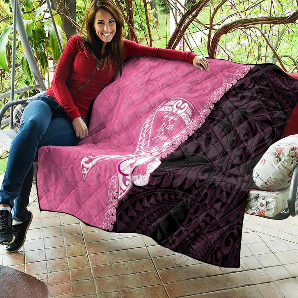 Polynesia Breast Cancer Awareness Quilt Fight With Hope Pink Ribbon Boxing Gloves LT14 - Polynesian Pride