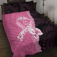 Polynesia Breast Cancer Awareness Quilt Bed Set Fight With Hope Pink Ribbon Boxing Gloves LT14 Pink - Polynesian Pride