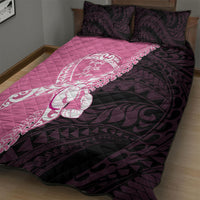 Polynesia Breast Cancer Awareness Quilt Bed Set Fight With Hope Pink Ribbon Boxing Gloves LT14 - Polynesian Pride
