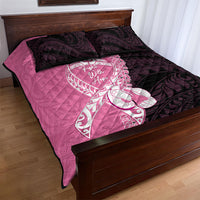 Polynesia Breast Cancer Awareness Quilt Bed Set Fight With Hope Pink Ribbon Boxing Gloves LT14 - Polynesian Pride