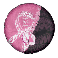 Polynesia Breast Cancer Awareness Spare Tire Cover Fight With Hope Pink Ribbon Boxing Gloves LT14 - Polynesian Pride