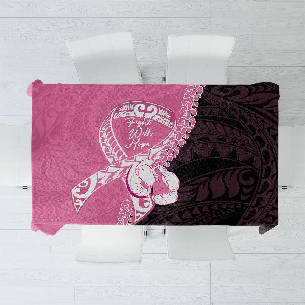 Polynesia Breast Cancer Awareness Tablecloth Fight With Hope Pink Ribbon Boxing Gloves LT14 Pink - Polynesian Pride