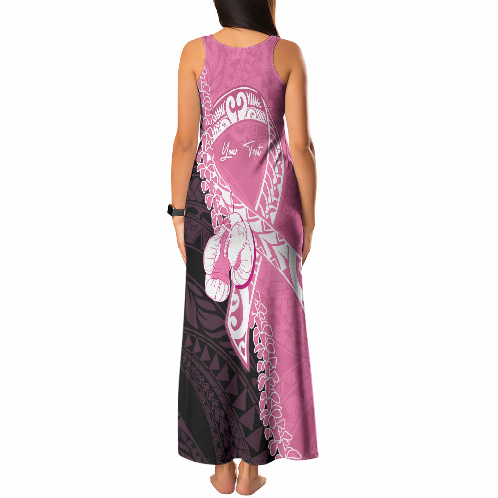 Personalised Polynesia Breast Cancer Awareness Tank Maxi Dress Fight With Hope Pink Ribbon Boxing Gloves LT14 - Polynesian Pride
