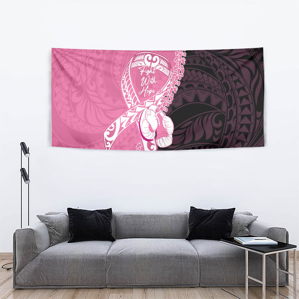 Polynesia Breast Cancer Awareness Tapestry Fight With Hope Pink Ribbon Boxing Gloves LT14 - Polynesian Pride