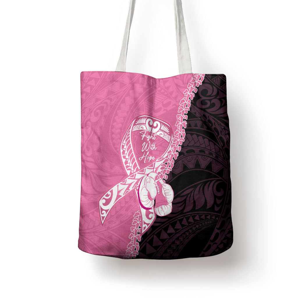 Polynesia Breast Cancer Awareness Tote Bag Fight With Hope Pink Ribbon Boxing Gloves LT14 - Polynesian Pride