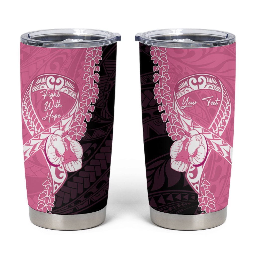 Personalised Polynesia Breast Cancer Awareness Tumbler Cup Fight With Hope Pink Ribbon Boxing Gloves LT14 Pink - Polynesian Pride