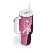 Personalised Polynesia Breast Cancer Awareness Tumbler With Handle Fight With Hope Pink Ribbon Boxing Gloves LT14 - Polynesian Pride