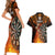 Personalised Polynesian Darts Couples Matching Short Sleeve Bodycon Dress and Hawaiian Shirt Fire Burning With Tribal Tattoo LT14 - Polynesian Pride