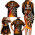 Personalised Polynesian Darts Family Matching Long Sleeve Bodycon Dress and Hawaiian Shirt Fire Burning With Tribal Tattoo LT14 - Polynesian Pride