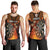 Personalised Polynesian Darts Men Tank Top Fire Burning With Tribal Tattoo LT14 - Polynesian Pride