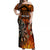 Personalised Polynesian Darts Off Shoulder Maxi Dress Fire Burning With Tribal Tattoo LT14 Women Orange - Polynesian Pride