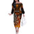 Personalised Polynesian Darts Off The Shoulder Long Sleeve Dress Fire Burning With Tribal Tattoo LT14 Women Orange - Polynesian Pride