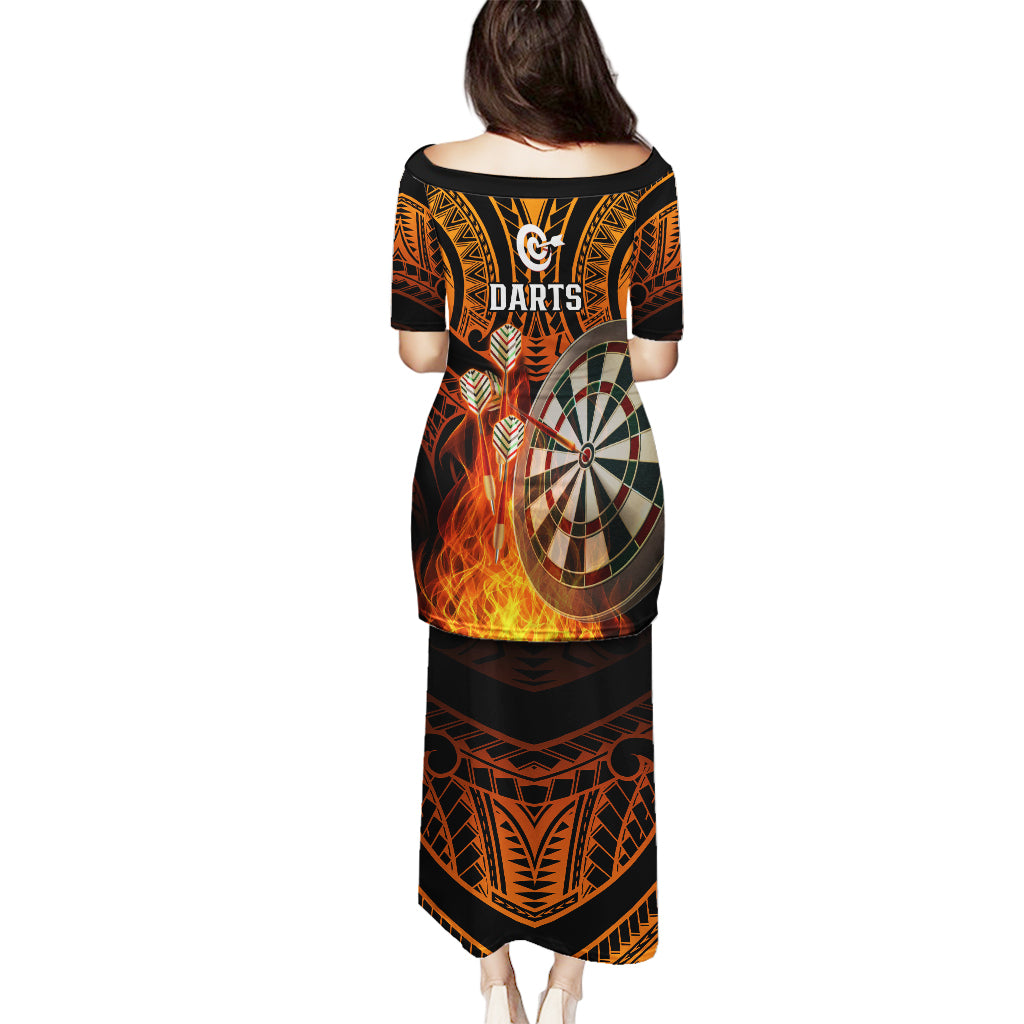 Personalised Polynesian Darts Puletasi Fire Burning With Tribal Tattoo LT14 - Polynesian Pride