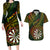 Personalised Polynesian Darts Couples Matching Long Sleeve Bodycon Dress and Hawaiian Shirt Dart Lovers Tribal Pattern Mix Tropical Leaves LT14 Reggae - Polynesian Pride