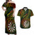 Personalised Polynesian Darts Couples Matching Off Shoulder Maxi Dress and Hawaiian Shirt Dart Lovers Tribal Pattern Mix Tropical Leaves LT14 Reggae - Polynesian Pride