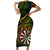 Personalised Polynesian Darts Family Matching Short Sleeve Bodycon Dress and Hawaiian Shirt Dart Lovers Tribal Pattern Mix Tropical Leaves LT14 Mom's Dress Reggae - Polynesian Pride