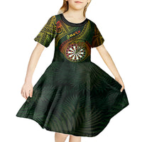 Personalised Polynesian Darts Kid Short Sleeve Dress Dart Lovers Tribal Pattern Mix Tropical Leaves LT14 - Polynesian Pride