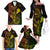 Hawaii Family Matching Off Shoulder Long Sleeve Dress and Hawaiian Shirt Fish Hook Tattoo Mix Polynesian Plumeria Reggae Version LT14 - Polynesian Pride