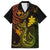 Hawaii Family Matching Off Shoulder Maxi Dress and Hawaiian Shirt Fish Hook Tattoo Mix Polynesian Plumeria Reggae Version LT14 Dad's Shirt - Short Sleeve Reggae - Polynesian Pride