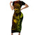 Hawaii Family Matching Short Sleeve Bodycon Dress and Hawaiian Shirt Fish Hook Tattoo Mix Polynesian Plumeria Reggae Version LT14 Mom's Dress Reggae - Polynesian Pride