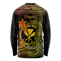 Hawaii Long Sleeve Shirt Fish Hook Tattoo Mix Polynesian Plumeria Reggae Version LT14 - Polynesian Pride