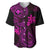 Hawaii Baseball Jersey Fish Hook Tattoo Mix Polynesian Plumeria Pink Version LT14 Pink - Polynesian Pride