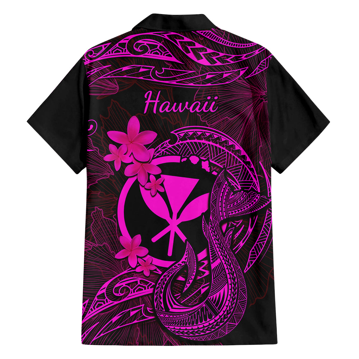 Hawaii Family Matching Puletasi Dress and Hawaiian Shirt Fish Hook Tattoo Mix Polynesian Plumeria Pink Version LT14 - Polynesian Pride