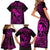 Hawaii Family Matching Short Sleeve Bodycon Dress and Hawaiian Shirt Fish Hook Tattoo Mix Polynesian Plumeria Pink Version LT14 - Polynesian Pride