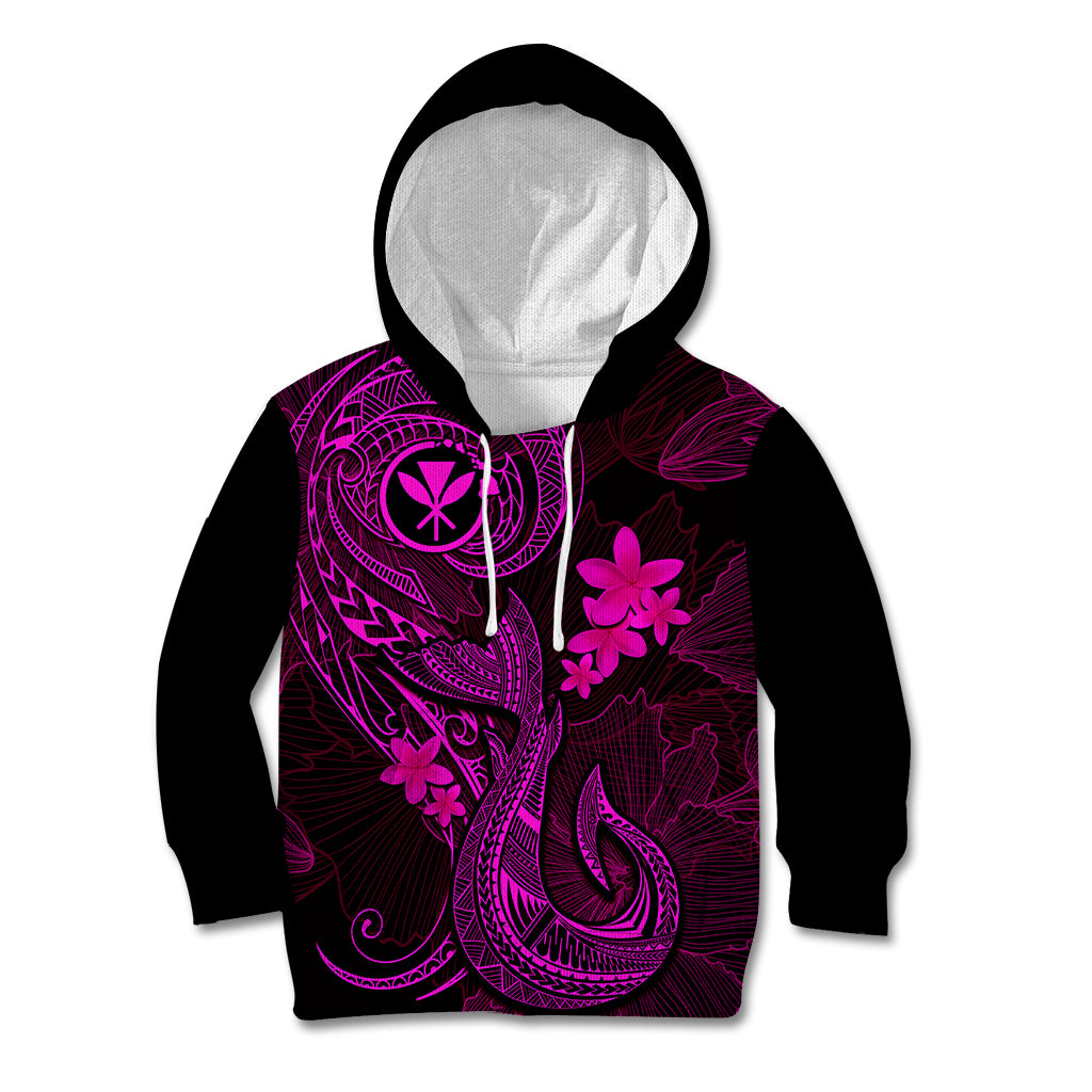 Hawaii Kid Hoodie Fish Hook Tattoo Mix Polynesian Plumeria Pink Version LT14 Pink - Polynesian Pride