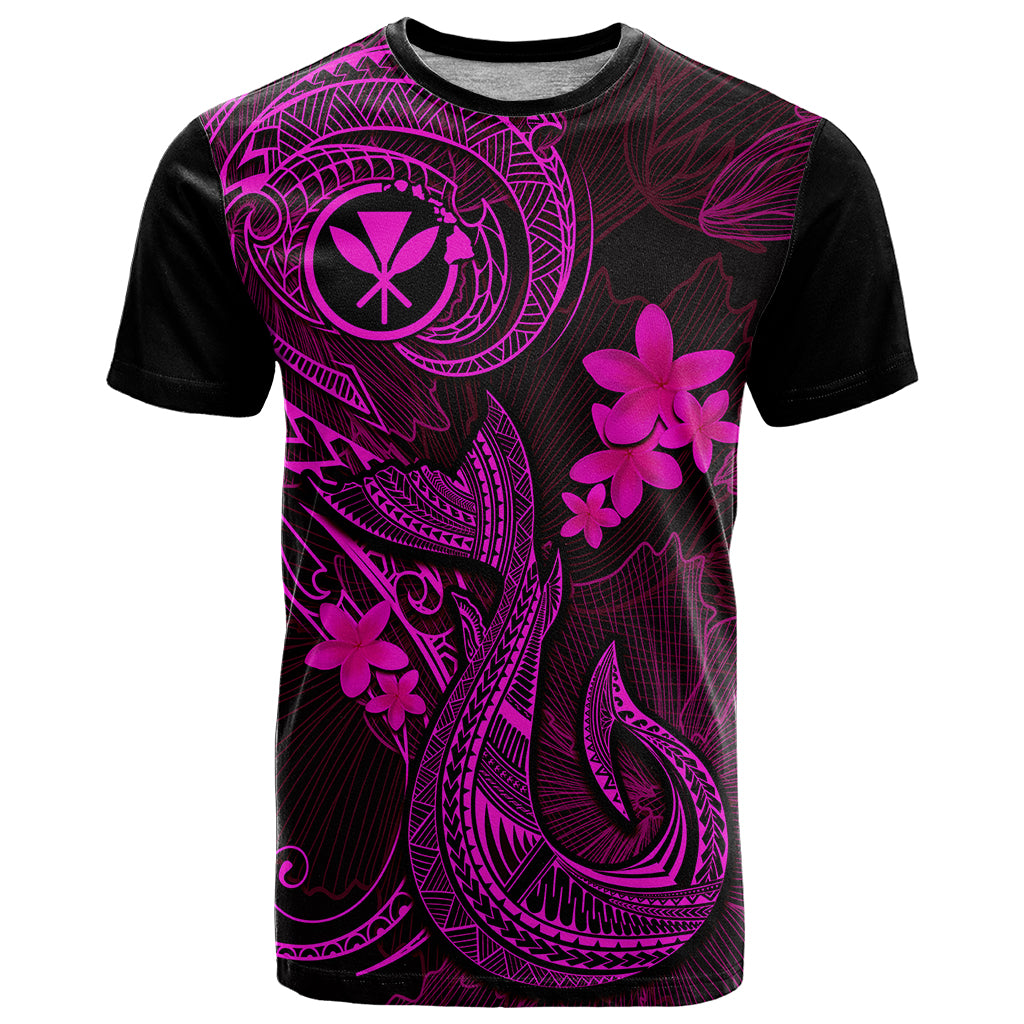 Hawaii T Shirt Fish Hook Tattoo Mix Polynesian Plumeria Pink Version LT14 Pink - Polynesian Pride