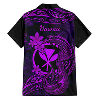 Hawaii Family Matching Summer Maxi Dress and Hawaiian Shirt Fish Hook Tattoo Mix Polynesian Plumeria Purple Version LT14 - Polynesian Pride
