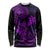 Hawaii Long Sleeve Shirt Fish Hook Tattoo Mix Polynesian Plumeria Purple Version LT14 Unisex Purple - Polynesian Pride